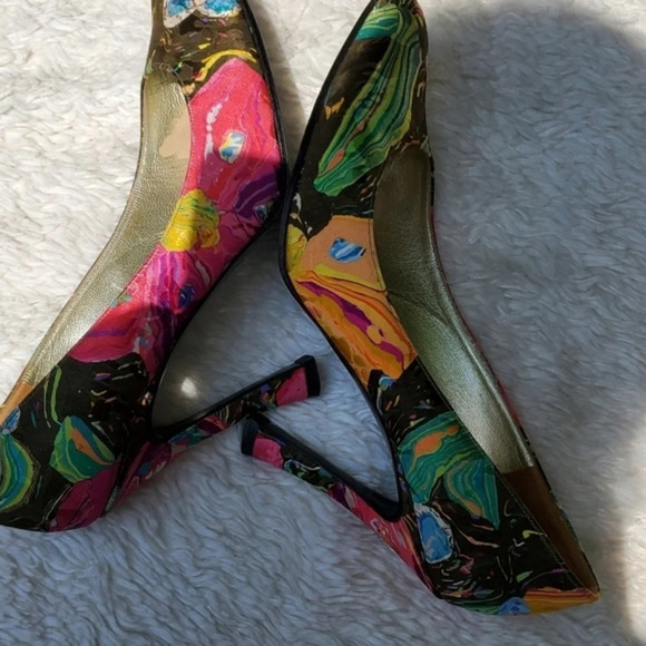 Charles Jourdan vintage print pumps 9 - Picture 4 of 9